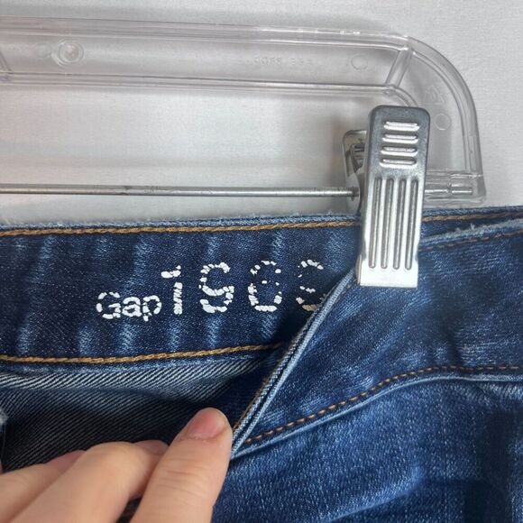 GAP Long & Lean Trouser Denim Blue Jeans Flare Size 30R - Picture 10 of 11